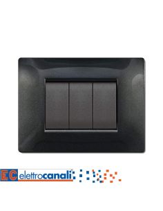 Placca Mylife Q 3 Moduli Nero Glittering