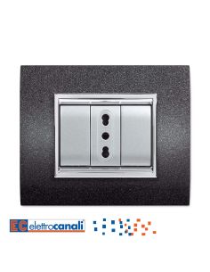 Placca Prestige 3 Mod.Vulc.Grigio N.