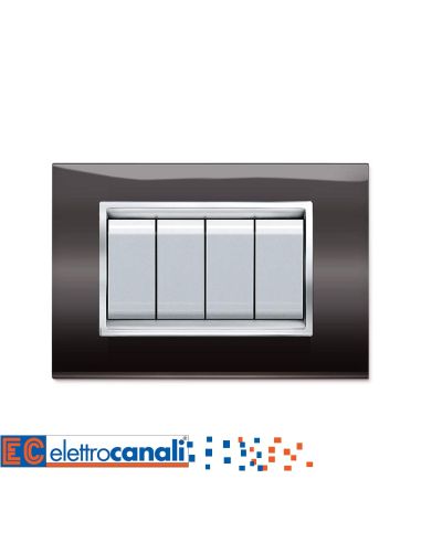 Placca Prestige 4 Moduli Nero