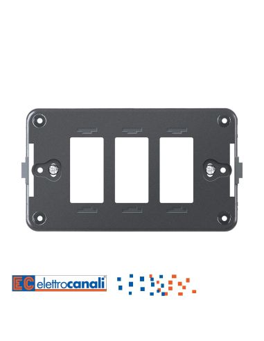 Supporto 3 Moduli Per Scatola Rettangola