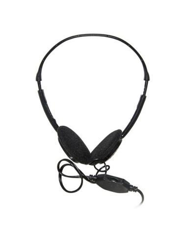 Cuffia Audio Stereo Link Con 1 Connettore Jack 3,5 Mm Lunghezza Cavo 1,30 Mt Colore Nero