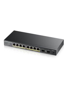 Switch Zyxel Gs1100-10Hp Unmanaged 8P Gigabit (Fino A 120W) 2P Sfp Gigabit Design Senza Ventole Desktop
