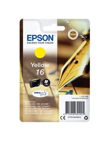 Ink Epson C13t16244012 Giall Penna/Cruciverba Durabriteultra Wf-2010 2510 2520 2530 2540 2630 2650D 2660 2760 2750