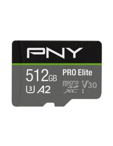 Sd-Micro Pny  512Gb Class 10 / Uhs-I  U3, A1, V30, Up To 90Mbs Writing Speed - P-Sdux512u3100pro-Ge