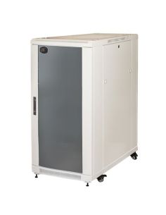 Rack Link 19'' Armadio 22 Unita'  (A)1166X (L)600X(P)800Mm Colore Grigioporta Vetro Incl. Piedini Regolabili In Altezza E Ruote