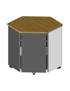 Totem Esagono Stivaggio Con Pistone E Ricarica 12 Tbt, 4 Ruote, Colore Argento T004, No Alimentazione 71X82x83