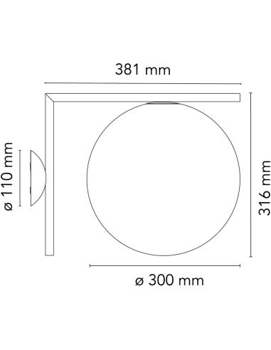 Flos Ic Lights W2 Ottone Lampada Parete Completa F3137059 F3169059