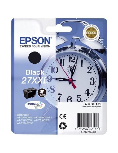 Ink Epson C13t27914012 Nero Sveglia (Taglia Xxl) X Wf-3620 Wf-7110Dtw Wf-7610Dwf Wf-7620Dtwf Wf-7210Dtw Wf-7710Dwf Wf-7720Dtwf