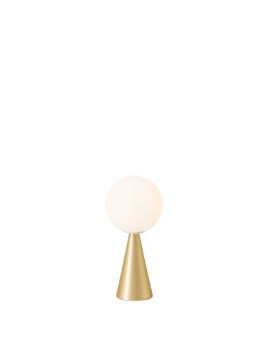 Lampada Da Tavolo Bilia Mini Ottone E Bianco Fontana Arte