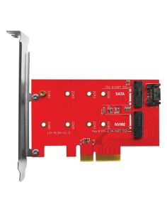 Adattatore Atlantis A06-M2-Dual-P4 Per Install. Su Pc Un Ssd M.2/Nvme O M.2/Sata Dim: 80,60,42,30Mm Su Slot Pcie-4/8/16X