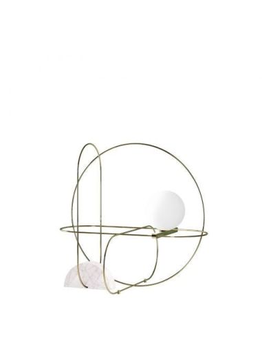 Fontana Arte Setareh Lampada Tavolo Media Oro E Bianco