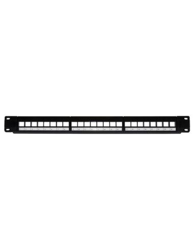 Pannello Patch Link Vuoto 24 Porte Per Montaggio 19 Moduli Jack Per Reti (Moduli Non Inclusi) Colore Nero