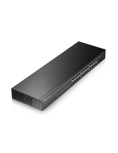 Gs-1900-24 V2 - Switch Web Managed 24 Porte Gigabit  2 Porte Sfp Gigabit - Supporto Ipv6, Vlan - Design Senza Ventole, Rack