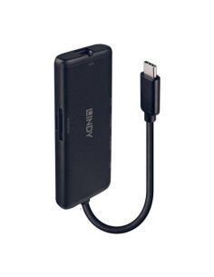Docking Station Mini Lindy Per Laptop Usb C Con Supporto 4K Uscite:2Usb A,1Rj45,1Hdmi, Sd/Microsd Ricarica Pass-Through 100W