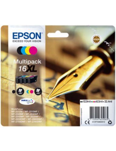 Multipack Epson 16Xl 4C Serie Penna/Cruciverba Durabriteultra Wf-2010 2510 2520 2530 2540 2630 2650D 2660 2760 2750