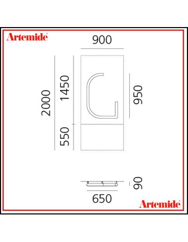 Artemide Alphabet Of Light Lampada Da Parete 'G' Uppercase E Solo Supporto
