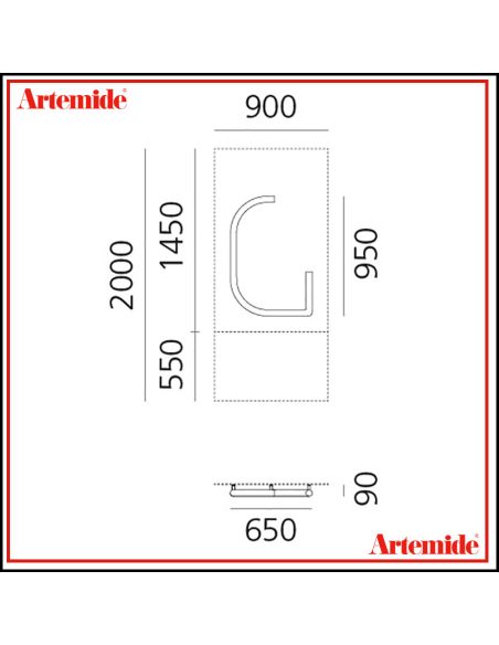 Artemide Alphabet Of Light Lampada Da Parete 'G' Uppercase E Solo Supporto