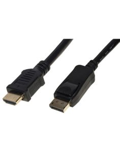 Cavo Adattatore Link Displayport Connettori Dp 1.2 - Hdmi 1.4 4Kx2k 30 Hz Contatti Dorati  M/M 1.8Mt