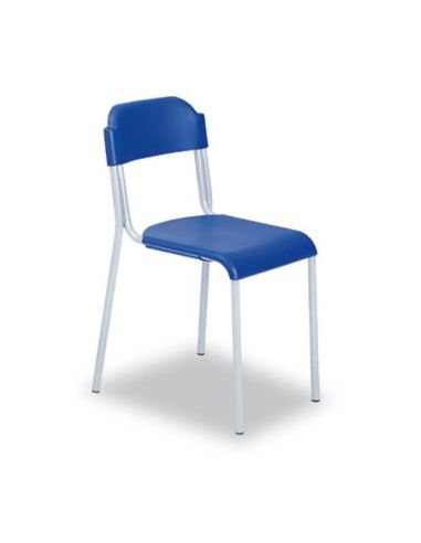 Sedia Sovrapponibile In Polipropilene Tubo D18 Gradazione 1 - H.26 Cm Polipropilene Colore Blu, Struttura Metallica