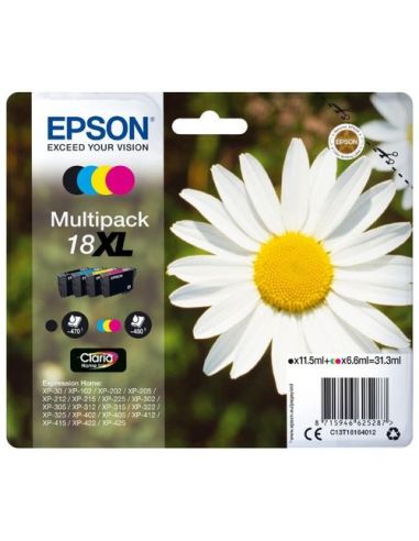 Multipack Epson 18Xl 4C Serie Margherita X Xp-305 Xp-405Wh Xp-212 Xp-215 Xp-312 Xp-315 Xp-412 Xp-225 Xp-322 Xp-325 Xp-422