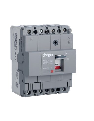 Interr Autom X160 4P 18Ka 80A Sgnac