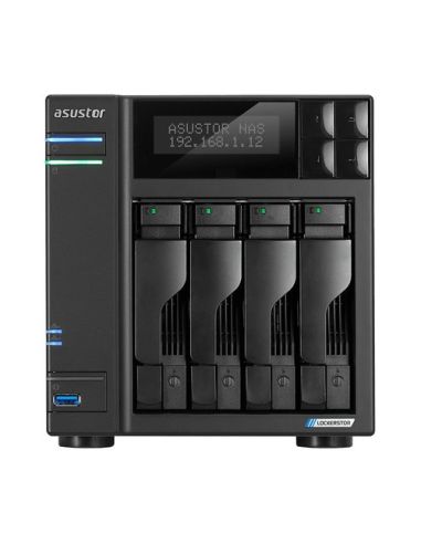 Asustor Nas Tower 4 Bay  2X M.2 Pcie, Intel Celeron J4125 Gemini Lake 4Core, 4Gb (8Gb Max) , 2.5 Gbe X2, Usb 3.2 X3 .. As6604t