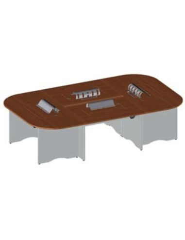 Isola Riunioni Multimediale  4 Posti Con Sistema Rotante A Scomparsa X Nb E Tbt, Botole Blindate - Bsx0280f Dim.253X154x74