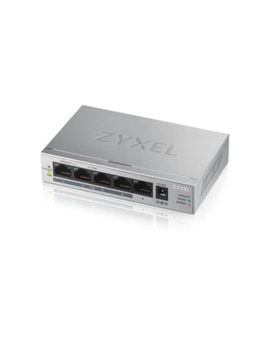 Switch Zyxel Gs1005hp-Eu0101f 5P Lan Gigabit (4 Porte Poe, Erogazione Fino A 60W) Unmanaged Desktop, Case Metallico
