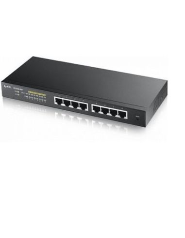 Switch Zyxel Gs-1900-8Hp V2 8P Gigabit Poe(Erogazionepoe Fino A70w),Supporto Ipv6, Vlan-Design Senza Ventole,Web Managed Desktop