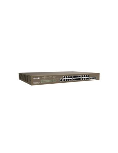 Switch Tenda Teg5328p-24-410W 24P Gigabit 10/100/1000 Poe 4P Sfp 1P Console Rackmount L3 Managed Potenza Poe 370W