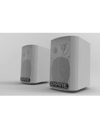 Wall-200 White Empire-200 Watt, Cabinet In Misto Resina/Mdf, Staffe Da Parete