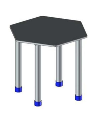 Tavolo Esag. 4 Gambe, 40, Melam. Bianco,Avorio,Bleu,Arancio,Rosso,Giallo Abbinabile Trapezio Bsx0176f - Bsx0166f/6 Dim.80X69x76