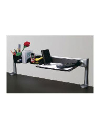 Barra In Alluminio Portaoggetti-Vaschette Completa Di Colonne E Accessori. - Mtsc84 Dim.81,5X27x27