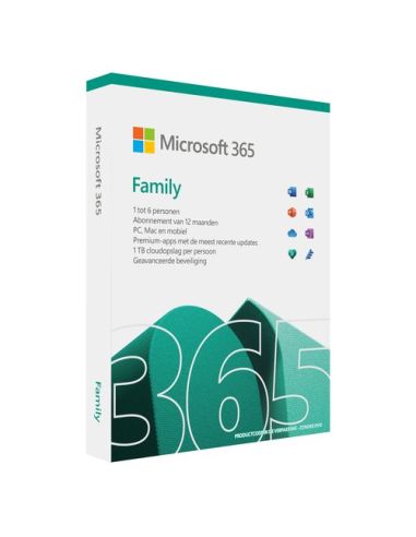 Microsoft 365 Family Italian Eurozone Subscr 1Yr Medialess P8 Fino 6 Utenti - 5Pc/Mac  5 Smartphone  5 Tablet 6Gq-01587