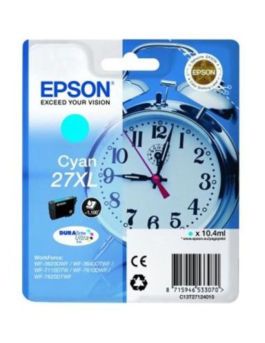 Ink Epson C13t27124012 Ciano Sveglia (Taglia Xl) X Wf-3620 Wf-7110Dtw Wf-7610Dwf Wf-7620Dtwf Wf-7210Dtw Wf-7710Dwf Wf-7720Dtwf