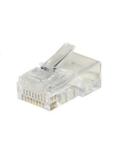 Confezione 100 Connettori 8 Poli Cat 6 Utp Non Schermato Rj45 Per Cavo Solido