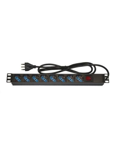 Multipresa Link Per Rack 19 8 Prese Universali Con Interruttore Luminoso Spina Italiana 16A
