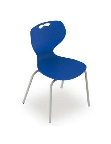 Sedia A 4 Gambe Modello Adria Scocca In Polipropilene Gradazione 5 - H.43 Cm Polipropilene Colore Blu, Struttura Metallica Colo