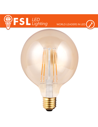 Fsl Led Filamento Ambra Globo Ø9cm 6W E27