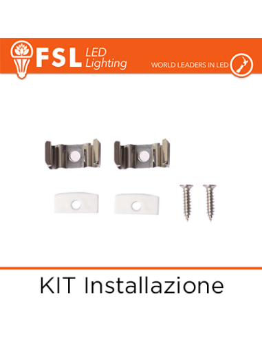 Profilo Alluminio 6063 U - Kit Instal