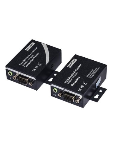 Extender Link Cat 5/6 Vga Tramite Cavo Rete Con Audio Fino A 100 Metri