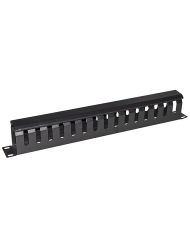 Pannello Guidacavi Per Armadi Rack 19 1U A Gabbia Nero 483X42x70 Mm In Metallo