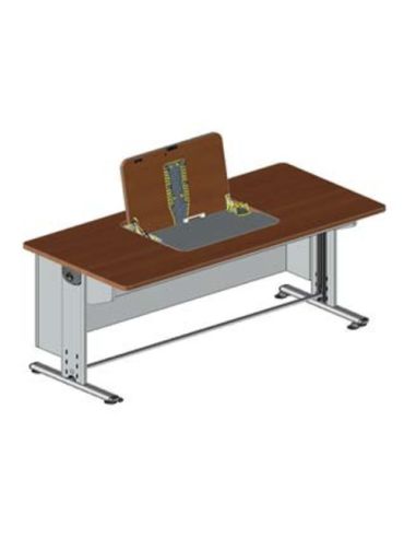 Cattedra  3 Pannelli, Botola Blindata X Monitor Max 22 E Tastiera O Nb Gambe A T Sistema Meccanico- Bsx0214f Dim.180X75x72