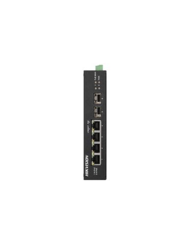 Switch Hikvision Industriale 4P Gigabit  2 Uplink Gigabit Sfp Budget Poe 60W L2 Unmanaged - Ds-3T0506hp-E/Hs