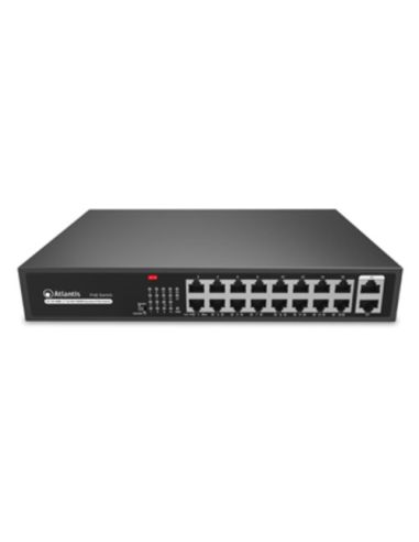 Atlantis Switch Gigabit Poe A02-G18p16-200W 18 Porte Di Cui 2 Gigabit 16 Poe 10/100Mbps Sino A 185W (200W Tot) Incl Kit Rack-19