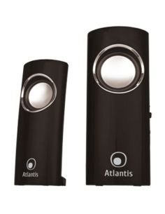 Casse Atlantis Soundpower 340 2.0 2W Rms, Elegante Finitura High Glossy Nero Lucido P003-C12-B