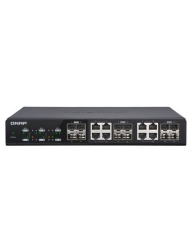 Management Switch Qnap , 12 Port Of 10Gbe Port Speed, 4 Port Sfp, 8 Port  Sfp/ Nbase-T Combo .. Qsw-M1208-8C