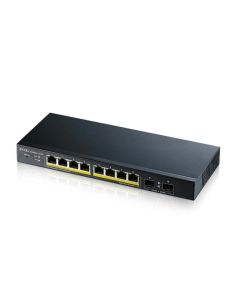 Switch Zyxel Gs1900-10Hp V2 8P Gigabit Poe (Erogazione Poe Fino A 70W) 2P Sfp Supp Ipv6, Vlan Design Senza Ventole,Web Managed