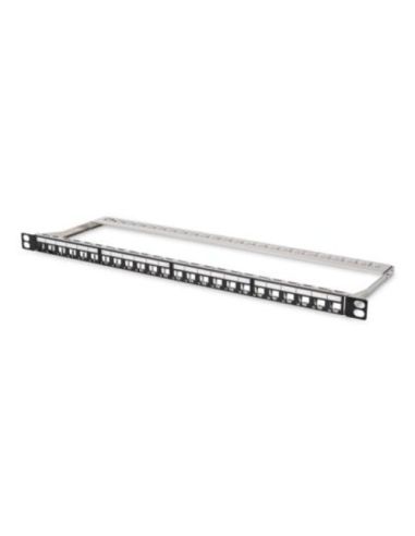 Patch Panel 19 Digitus Schermato 24 Port Per Connettori Keystone (Vuoto) Per Reti Categoria 5E, 6 E 6A 1/2 Unita'