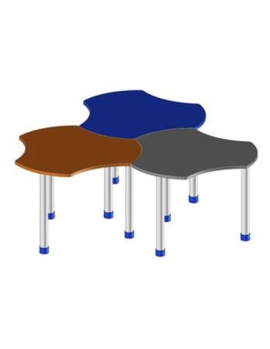 Tavolo Esatondo 3 Gambe Aggreg. In Truciolato Antigraffio Sagomato, Bleu,Arancio,Rosso,Verde,Giallo- Bsx0177l/4 Dim.97,5X90,5X64